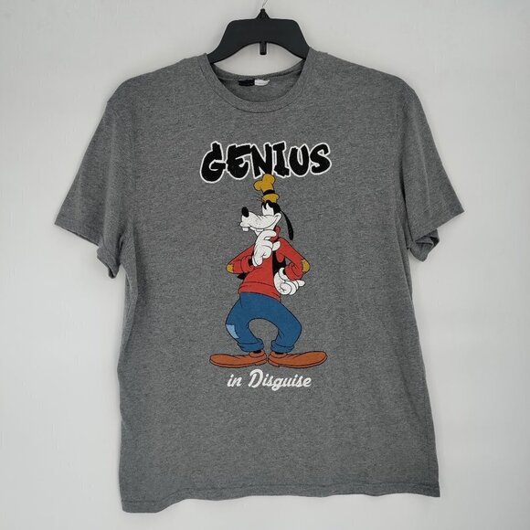Disney Goofy Genius In Disguise Crewneck Tee Short Sleeve Top Large Women - Picture 1 of 7
